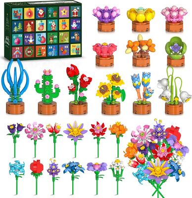 Alle Details zum Kinderbuch HOGOKIDS Advent Calendar 2025 Flowers 3.6 Mini Kit - 24 Days Christmas Countdown Succulents Botanical Building Toy, Advent Calendar Building Blocks Gift for Adults Children Boys Girls 6+ und ähnlichen Büchern